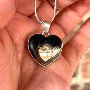 Apache, Pyrite, Heart, Pendant, Necklace, In Sterling Silver, Pyrite Necklace