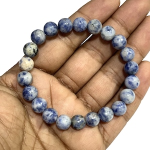 Top Quality Natural Sodalite Stone Bracelet Stretchable Bracelet Unisex Bracelet 8 MM Bracelet Sodalite Gemstone Bracelet Gift For Him / Her