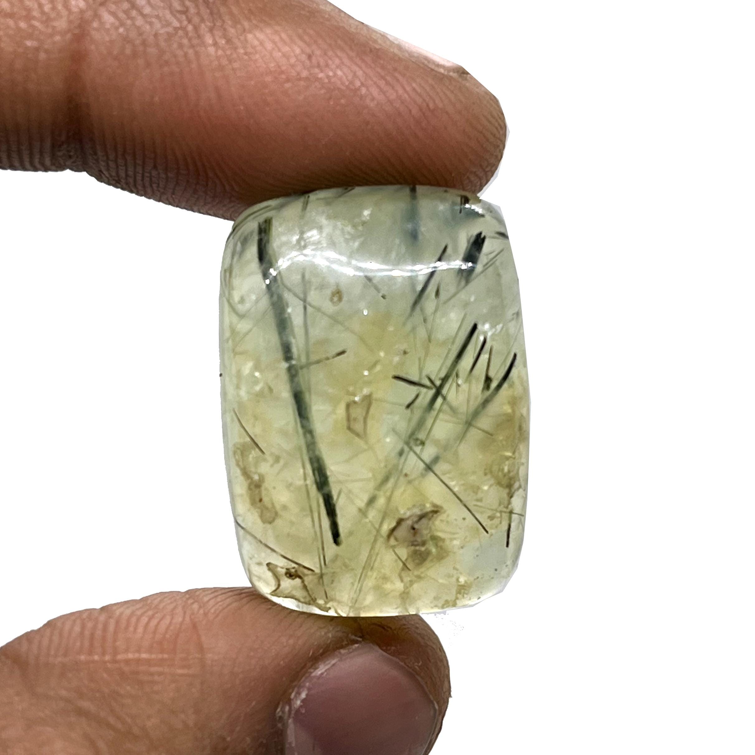 Pierre Prénithe Avec Rutile - 34,50 Carats - Splendide Et Rare