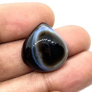 Natural Sulemani Aqeeq Gemstone Cabochon: Pear Shape Stone (20x19 mm)