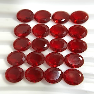 10 Pieces Top Quality Red Zirconia Gemstone Faceted Sparkling Cubic Zirconia Oval Shape Cut Loose Gemstones Lot For Jewelry Making 10x8 mm