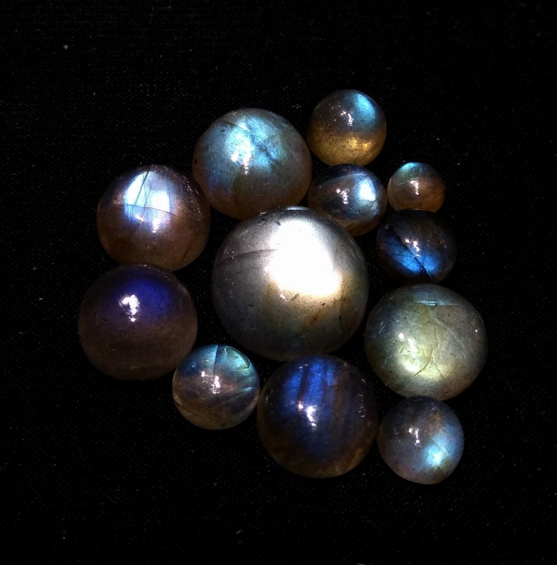 100 /% Natural Beautiful Blue Labradorite Round Shape Full Flashy Fire AAA++Wholesale Lot Loose Gemstone,Size 5-14 mm,36.95 Cts,S#875