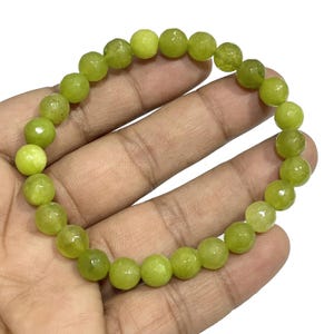 Mooie gefacetteerde serpentijnsteen armband 8 mm serpentijn geslepen steen kristal armbanden chakra serpentijn edelsteen armband cadeau voor hem/haar