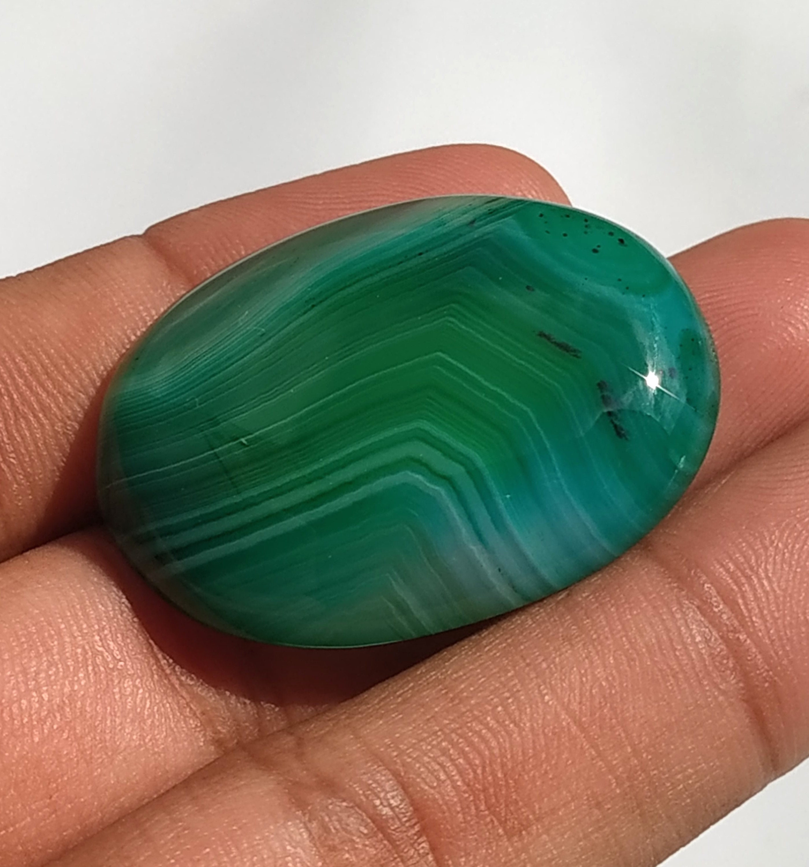 Natural Green Banded AgateRare Collection Amazing Color Green Etsy