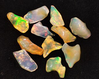 11 piezas de ópalo de fuego natural multi ópalo etíope en bruto pulido de calidad AAA ópalo en bruto ópalo etíope en bruto cristal de ópalo lote de ópalo en bruto