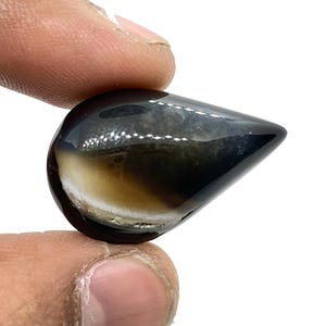 Natural Sulemani Aqeeq Gemstone: Pear Cabochon (30x19 mm)