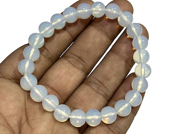 Bracelet Perles Opalite Sur Mesure - Fait Main - Neuf Sans Emballage