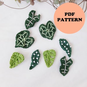 Tiny Houseplant leaf Collection Crochet Pattern