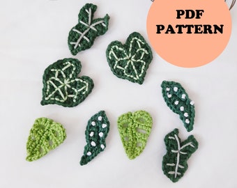 Tiny Houseplant leaf Collection Crochet Pattern