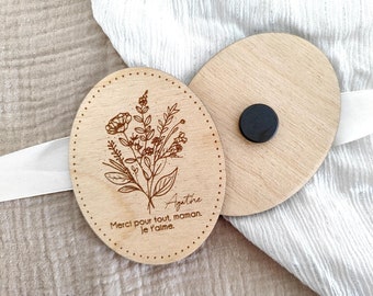 Gepersonaliseerde magneet, Houten magneet, Gepersonaliseerd cadeau voor mama, Moederdag cadeau-idee