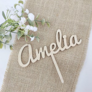 Topper per torta in legno personalizzato - Decorazione per torta di compleanno - Stuzzicadenti in legno naturale