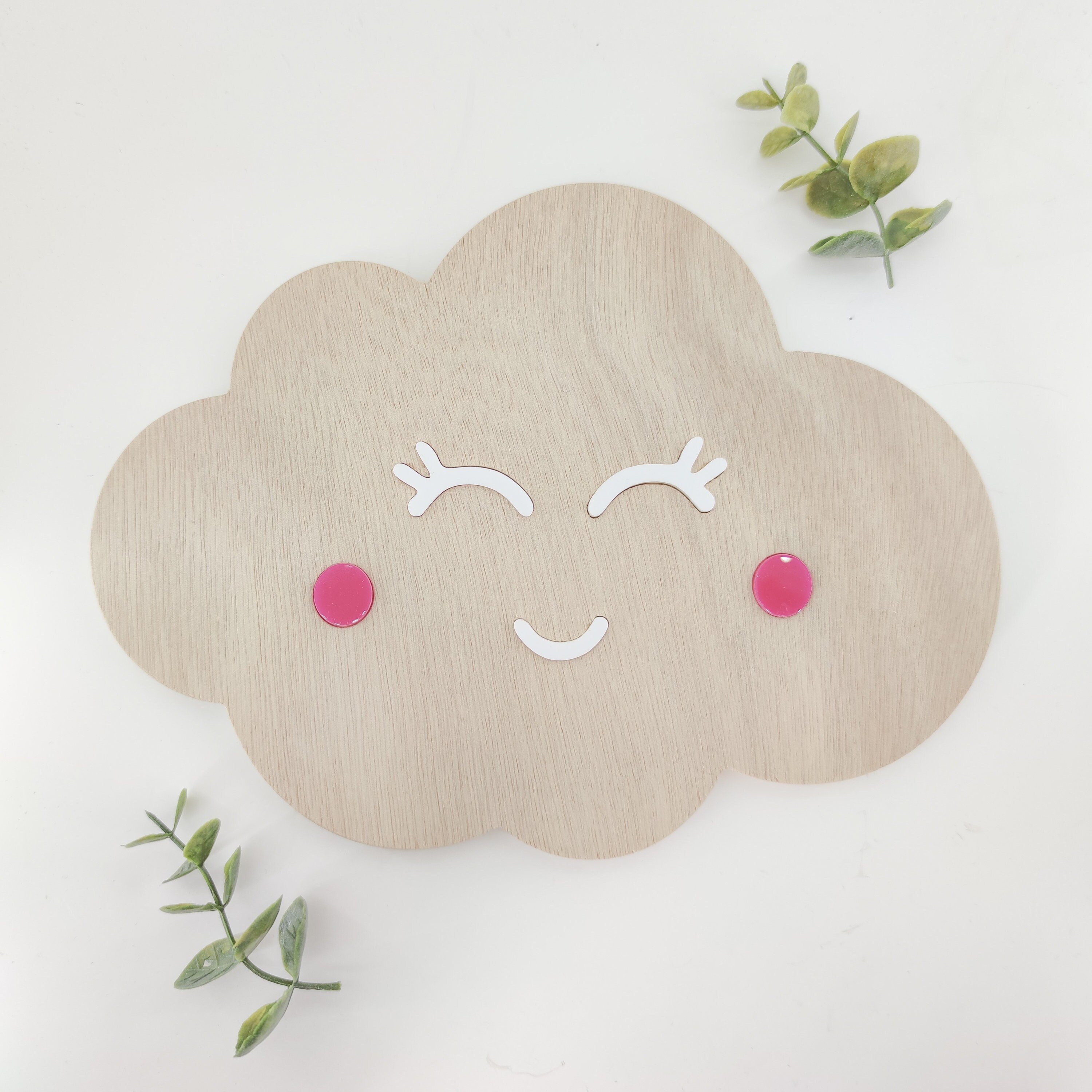 Déco Nuage Fille Personnalisé en Bois - Décoration Murale Pour Chambre Bébé et Enfant Cadeau de Nais