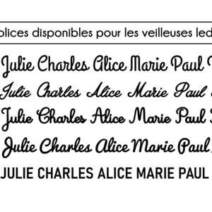 May include: Five different font styles for the names Julie, Charles, Alice, Marie, Paul, and Isaac. The text is in black and the background is white.