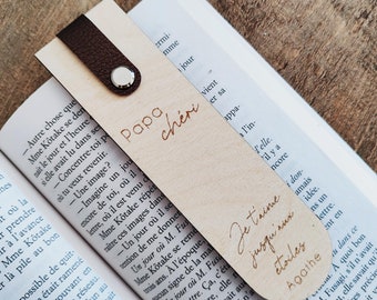 Personalized wooden bookmark, Father's Day gift, Grandfather gift