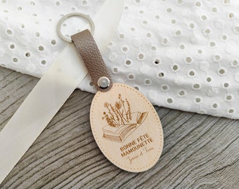 Llavero de madera personalizado, Llavero personalizado del Día de la Madre, Regalo personalizado de mamá
