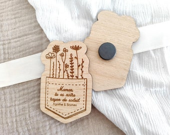 Magnet en bois personnalisé, Aimant personnalisé, Idée cadeau maman, Fête des mères