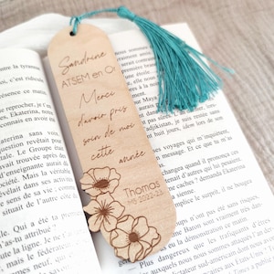 Personalized wooden bookmark, end-of-year gift for teacher, ATSEM or nanny