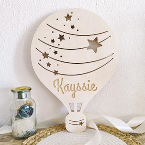 Custom baby night light – LED nursery wall lamp – Hot air balloon decor image 11
