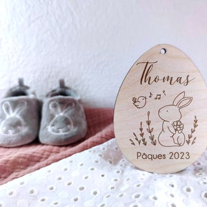 Oeuf de Pâques en bois à personnaliser, Mes premères Pâques
