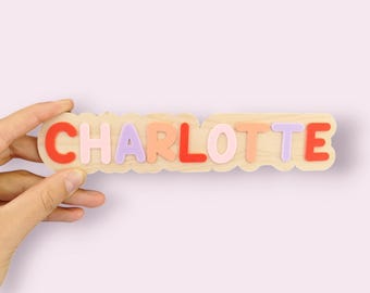 Personalized wooden sign, Door or bedroom decoration, Personalized birth gift