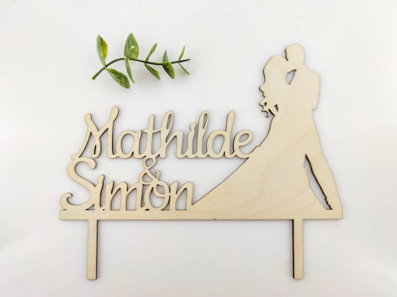 Décoration Gâteau Mariage En Bois - Cake Topper MrMrs, Just Married, Love - Personnalisable, 12-15 Cm - 8