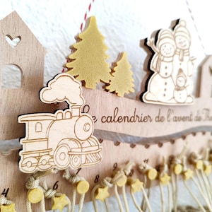 Calendario dell'avvento in legno personalizzato, calendario natalizio da riempire senza montaggio, divertente decorazione natalizia per bambini