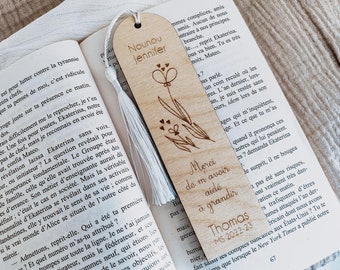Personalized wooden master bookmark, End of year gift for ATSEM or Nanny