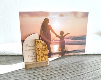 Porte photo personnalisé en bois, Support photo à poser, Idée cadeau fete des mères