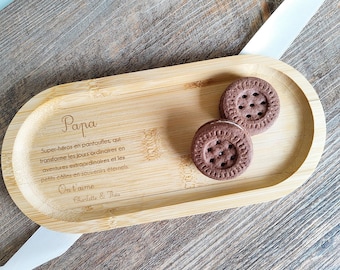 Pequeño plato de bambú personalizado, idea de regalo del Día del Padre