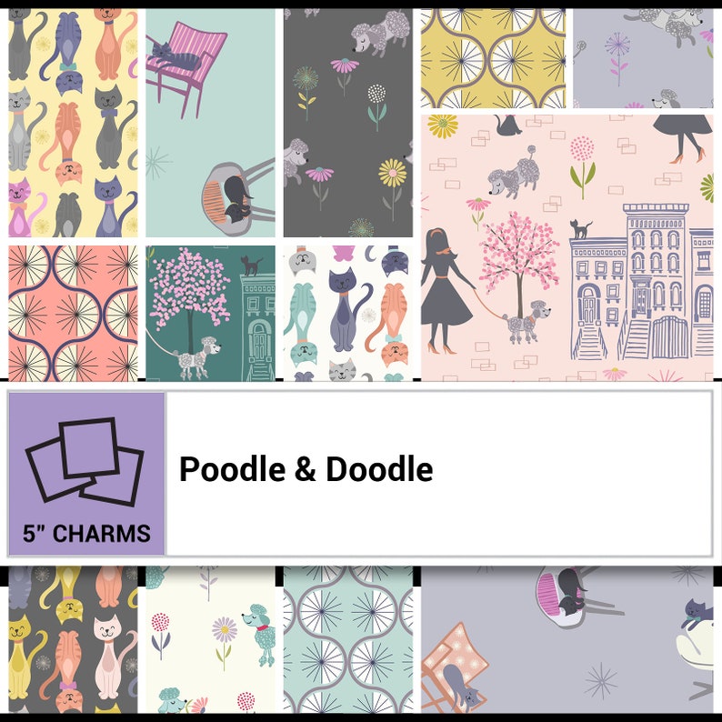 Lewis /& Irene Poodle and Doodle Charm Pack with 42 5 Charms