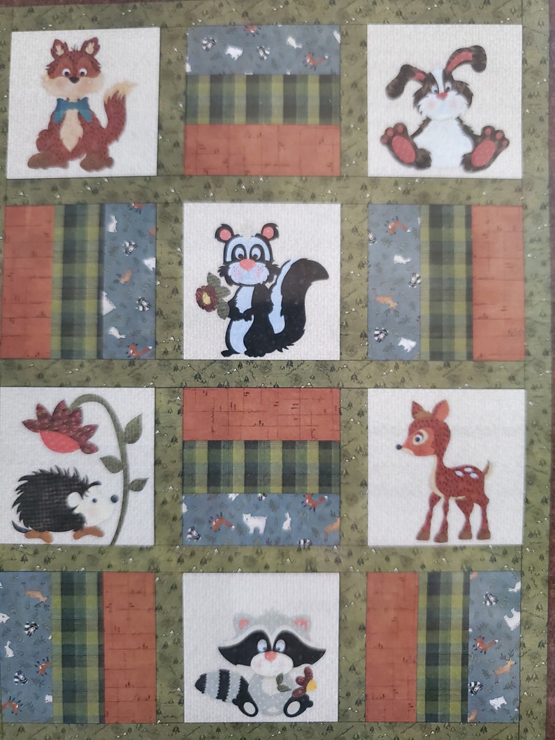 Flannel Woodland Critter Quilt Pattern 416 by the Whole Etsy