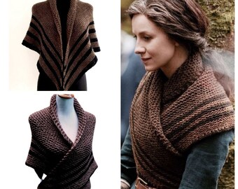 Outlander shawl, Claire’s Triangle brown Wrap