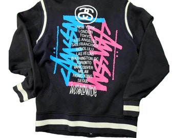 vintage stussy tour veelkleurig varsity jack