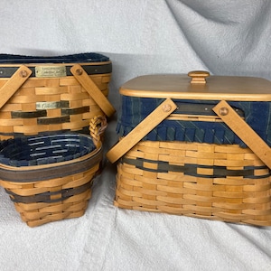 Kosze kolekcjonerskie Longaberger Collector Club | Wybierz spośród Kosza odnowienia z 1999 r., Kosza członkowskiego z 1998 r. lub Kosza portowego z 1998 r. | Kosz tkany ręcznie