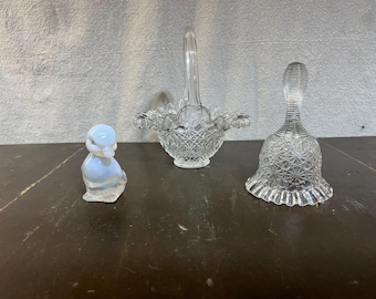 フェントン グラス ハンドペイント ガラス アヒルの置物 ペーパー