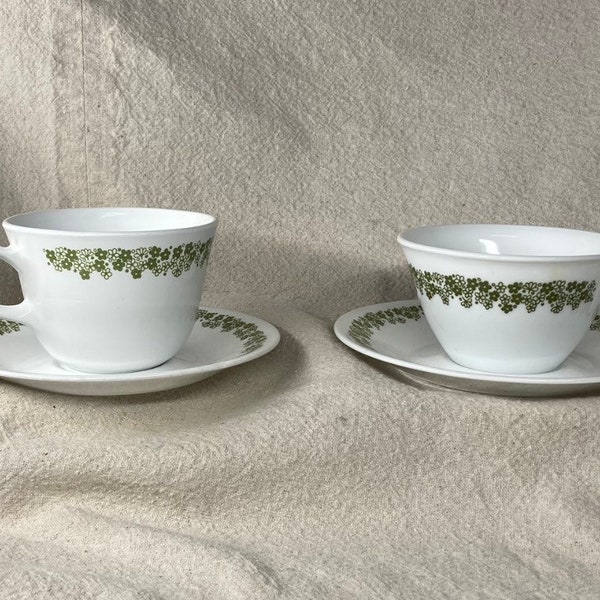 Vintage Corelle Spring Blossom Dinnerware Tea or Coffee Cup & Saucer | Crazy Daisy | Corelle