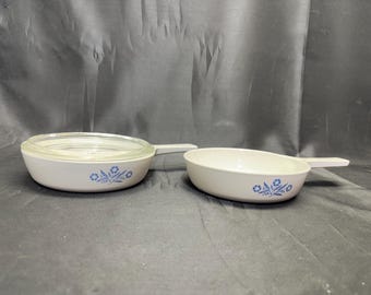 Sartenes vintage Corning Ware Blue Cornflower P-83-B de 6.5" (con o sin tapa)