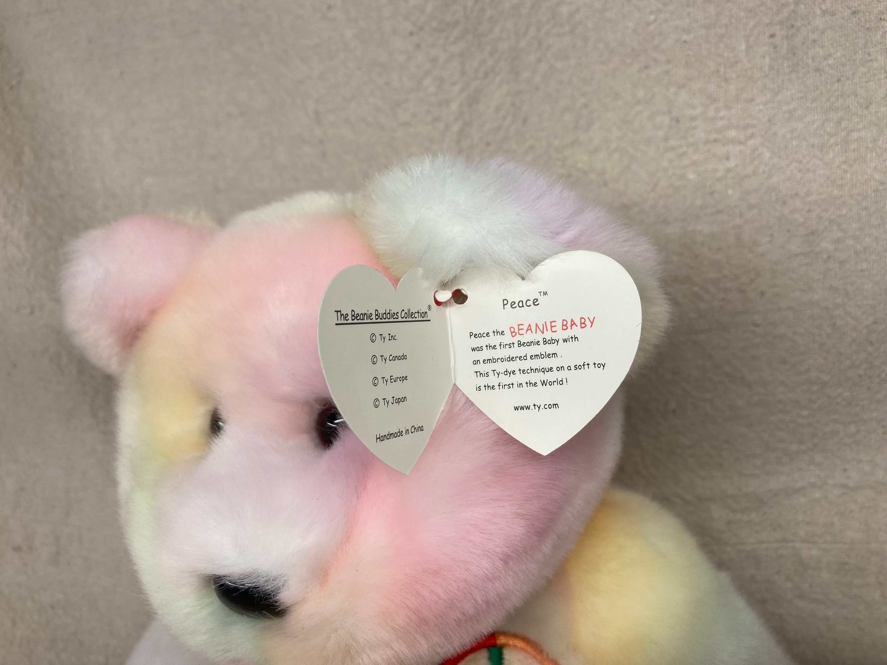 Large peace hotsell beanie baby