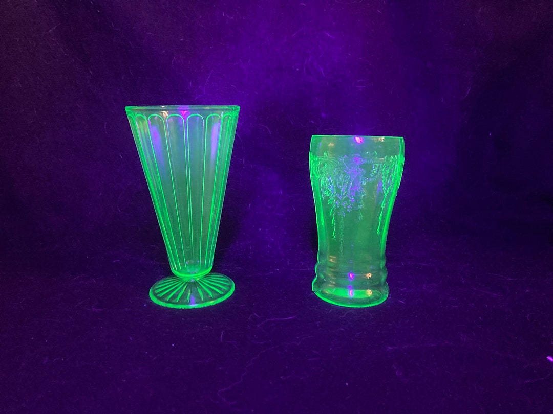 Green Depression Drinking Glasses Choose From 2 Types Circa 1930's