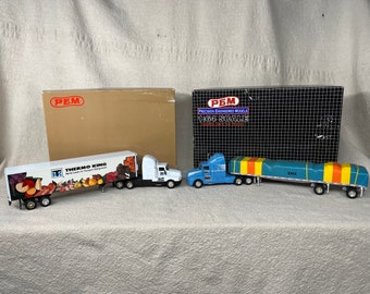 Vintage 1:64 Scale PEM Die cast Trucks | Choose from Thermo King or SMX Flatbed | Semi Trucks