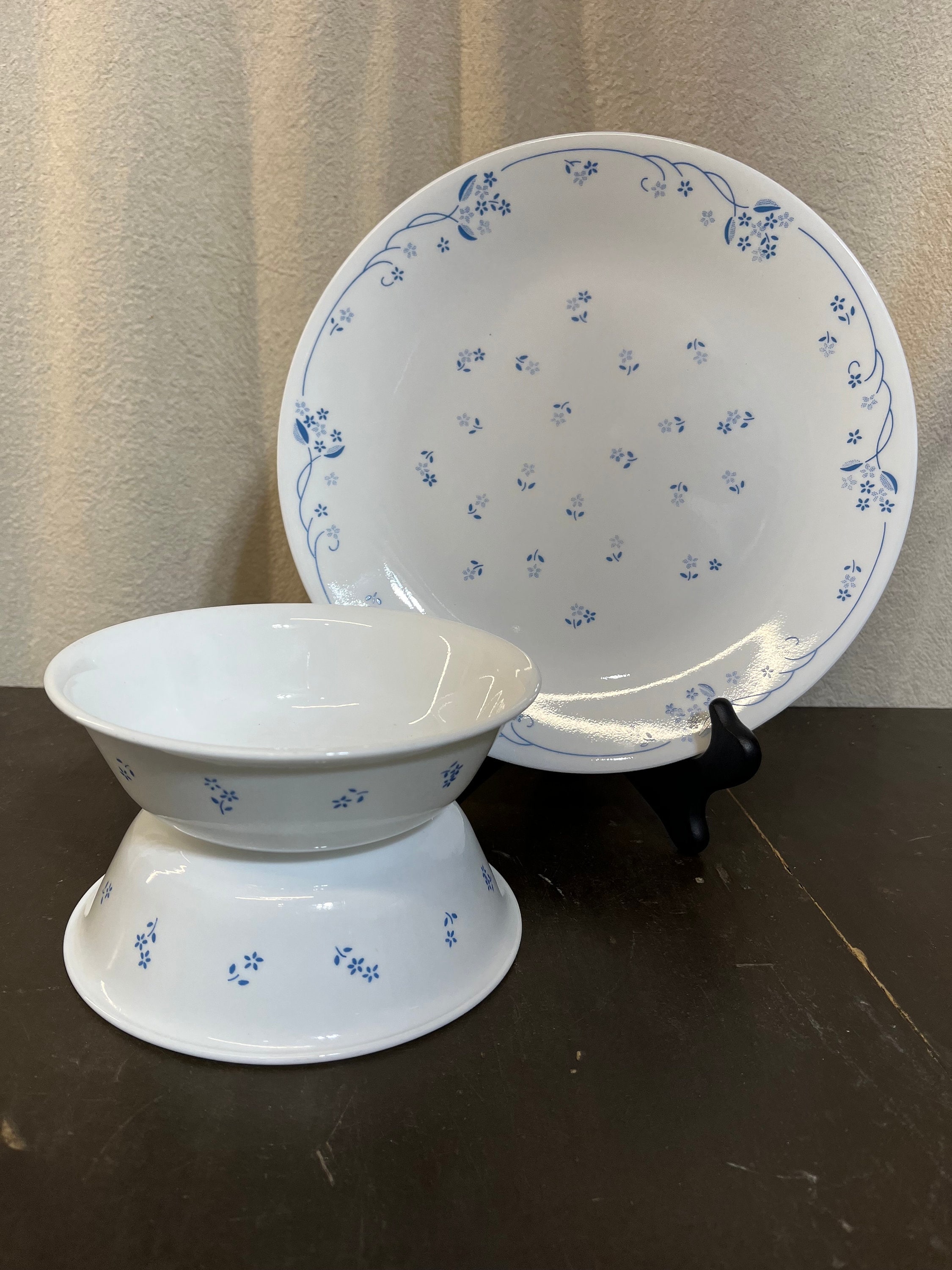 オールドパイレックス　ディナープレート ジューンローズ(イギリス製) ☆4】オールドパイレックス ブラックチューリップ オーバル