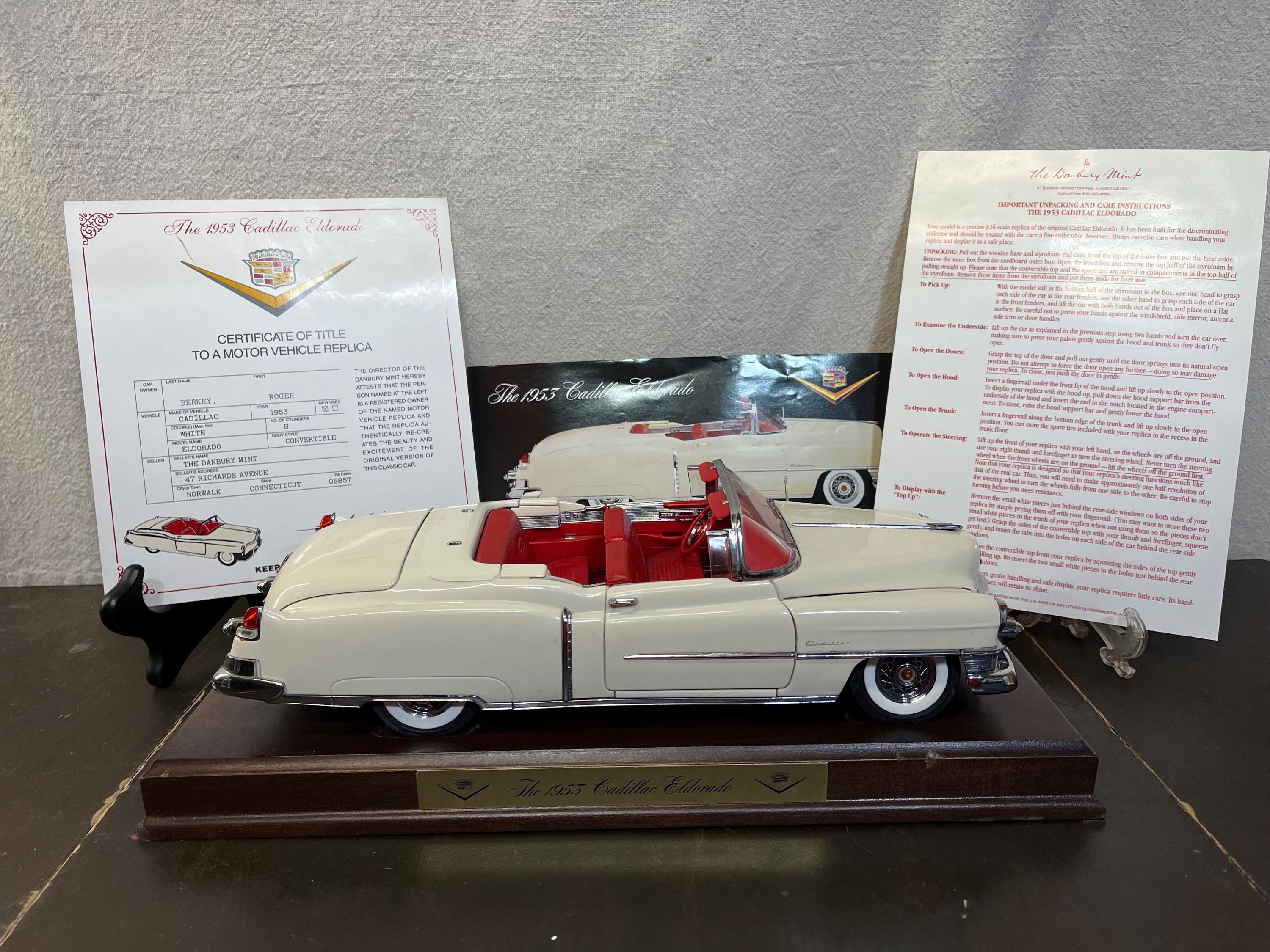 1953 Cadillac Eldorado Diecast Model - Danbury Mint 1:18 Scale - Etsy