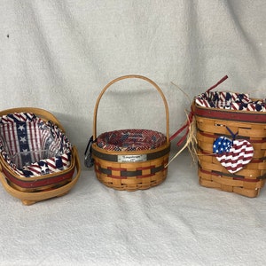 Kosze kolekcjonerskie Longaberger | 1996 All American | 1997 Inauguracyjne | 1995 Carry Along | Kosz tkany ręcznie | All American