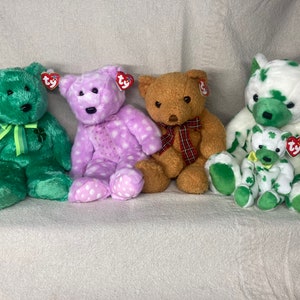 Vintage 13.5&quot; Tall Ty Beanie Buddies Teddy Bear | Dublin | Bravo | Woody | Clover | Ty Inc | Beanie Buddies Collection | Collectible Bear