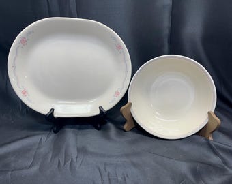 Vintage Corelle English Breakfast Serving Dish: Hostess Ware