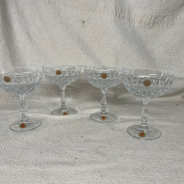 Echt Bleikristall Bicchieri da champagne in cristallo al piombo / Set di 4 bicchieri / Germania / Cristallerie Zweisel