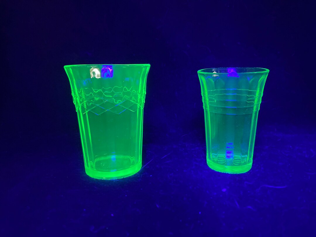 Green Depression Drinking Glasses Tumblers Choose From 2 Etsy