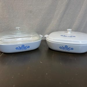 Vintage Corning Ware Blue Cornflower | Choose from 10 inch P-10-B with Glass Lid or White Lid | Corning Bake Ware