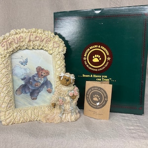 Boyds Bear Resin &quot;Bailey...True Love&quot; Picture Frame | Polyresin | 1995 | The Bearstone Collection | Style 27351