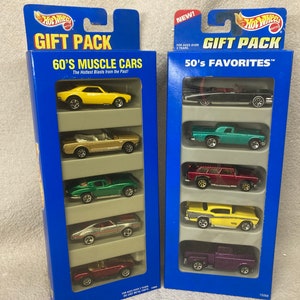 Vintage Hot Wheels Gift Packs | Choose From 60&#39;s Muscle Cars or 50&#39;s Favorites 5 Packs | 1990&#39;s Mattel Inc. | 1:64 Scale |